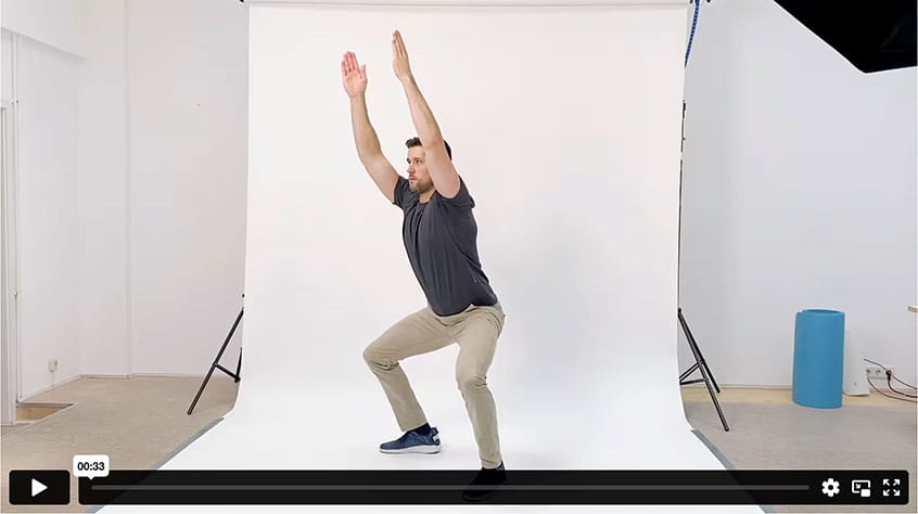 Video: Leichte Kniebeuge mit Armbewegung