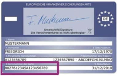egK EHIC
Abb. EHIC auf der eGK egK EHIC