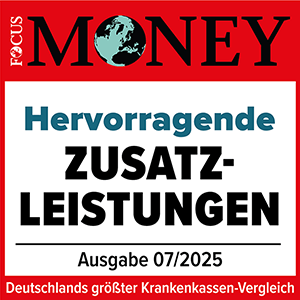 Zusehen ist eine Auszeichung von Focus Money für hervorragende Zusatzleistungen der energie-BKK. s wird auf der Website im Bereich Services und Partner verwendet, um Vertrauen und Qualität zu vermitteln.