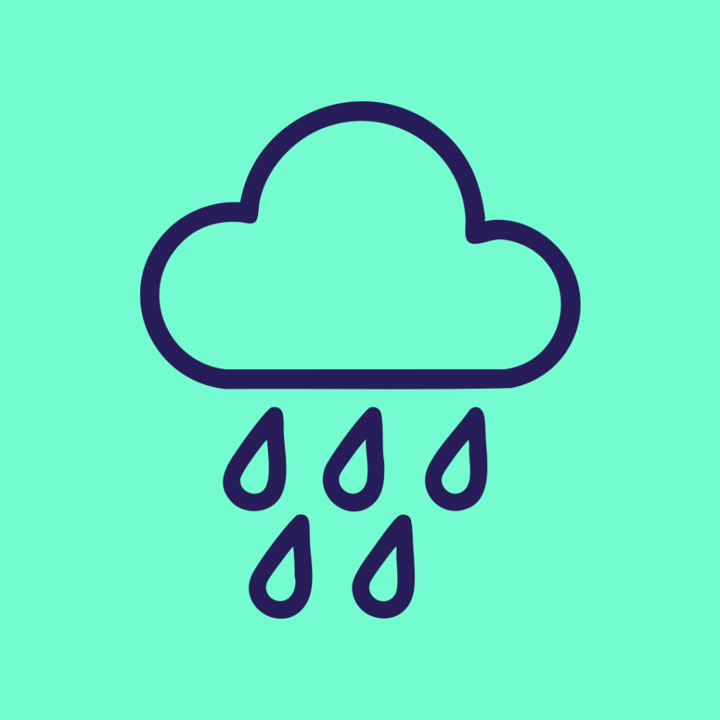 Zu sehen ist ein Icon einer Regenwolke.