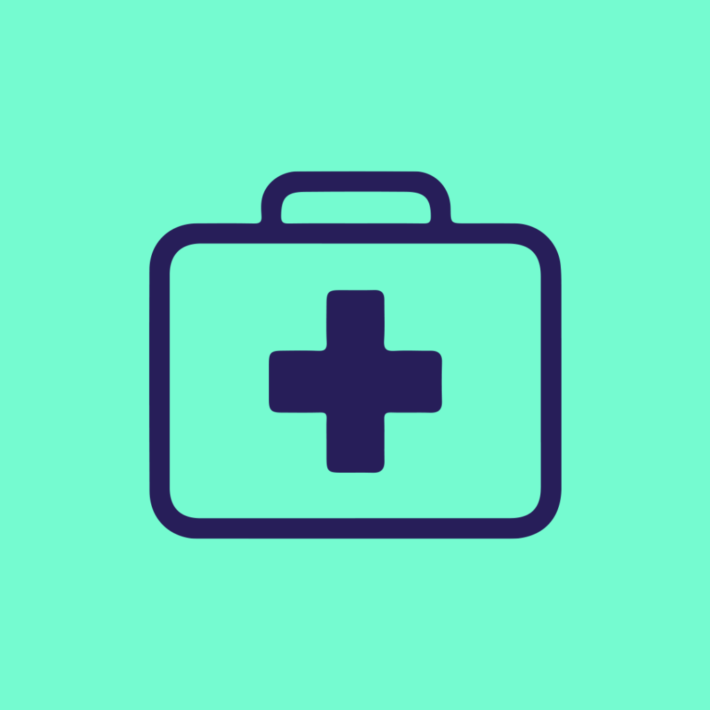 Zu sehen ist ein Icon eines Erste Hilfe Kastens.