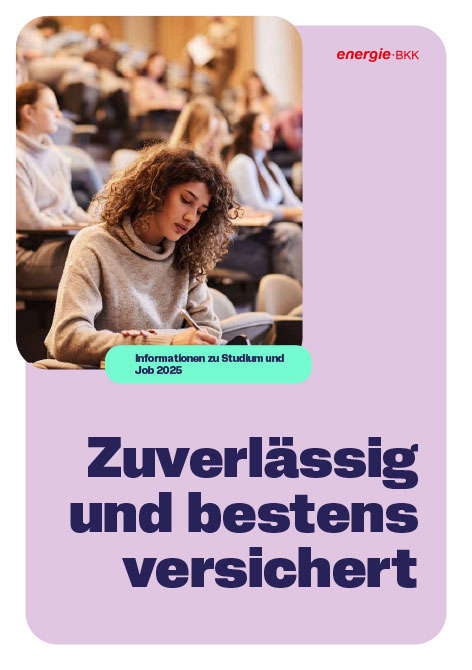 Das Bild zeigt das Titelbild für den Info-Flyer Studium & Job 2025
