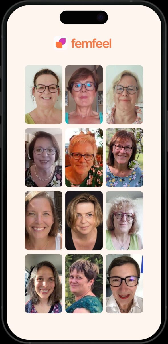 Das Bild zeigt einen Screenshot von der App femfeel