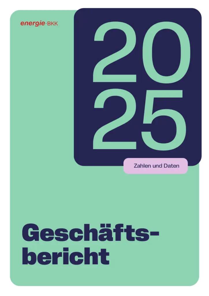 Deckblatt vom Geschäftsbericht 2025 der energie-BKK